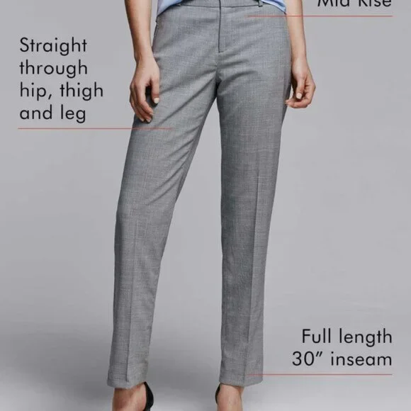 NWOT BANANA REPUBLIC FACTORY petite grey ryan pants (0P) - Picture 2 of 6